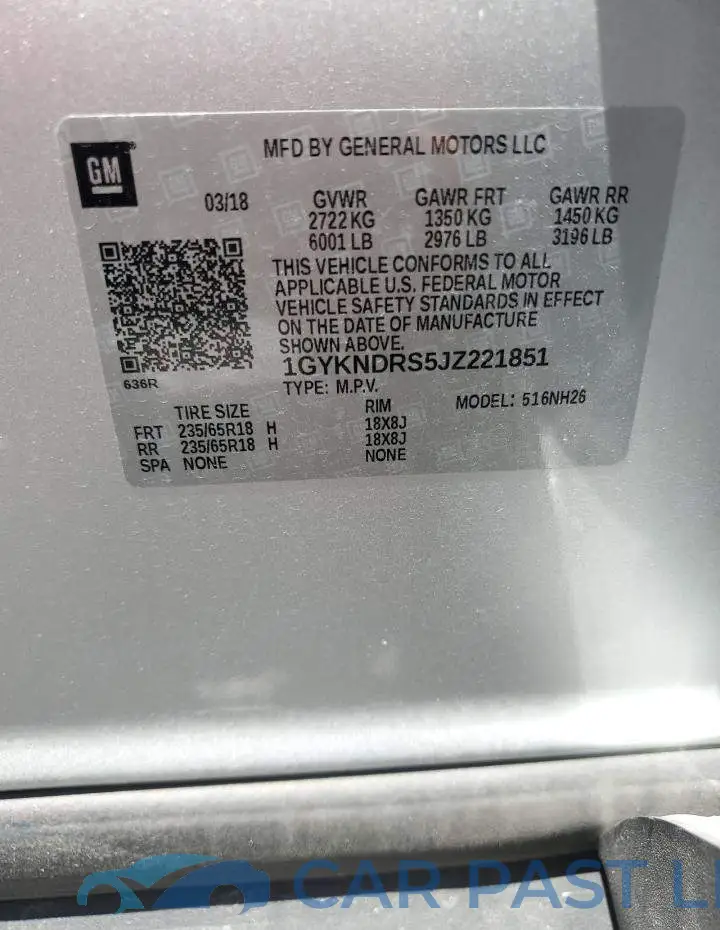 1GYKNDRS5JZ221851# 12