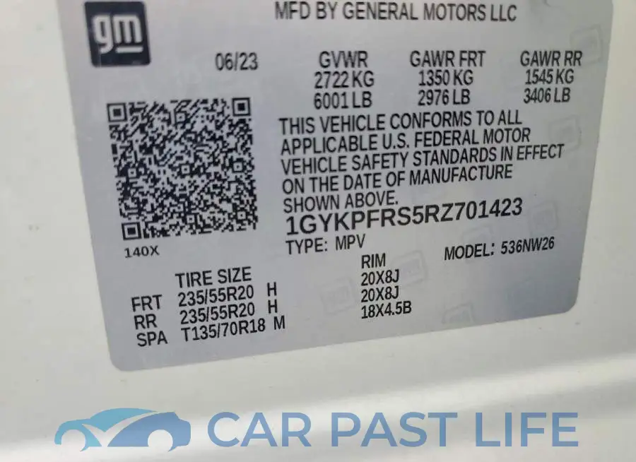 1GYKPFRS5RZ701423# 13