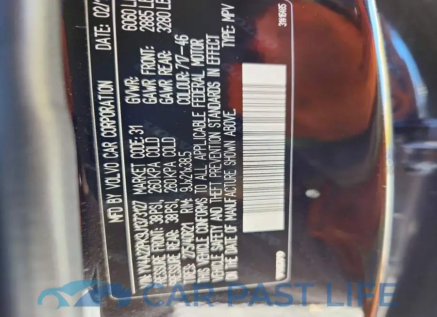 YV4A22PK9J1373127# 12