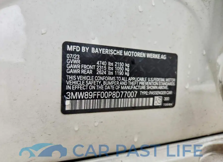 3MW89FF00P8D77007# 12