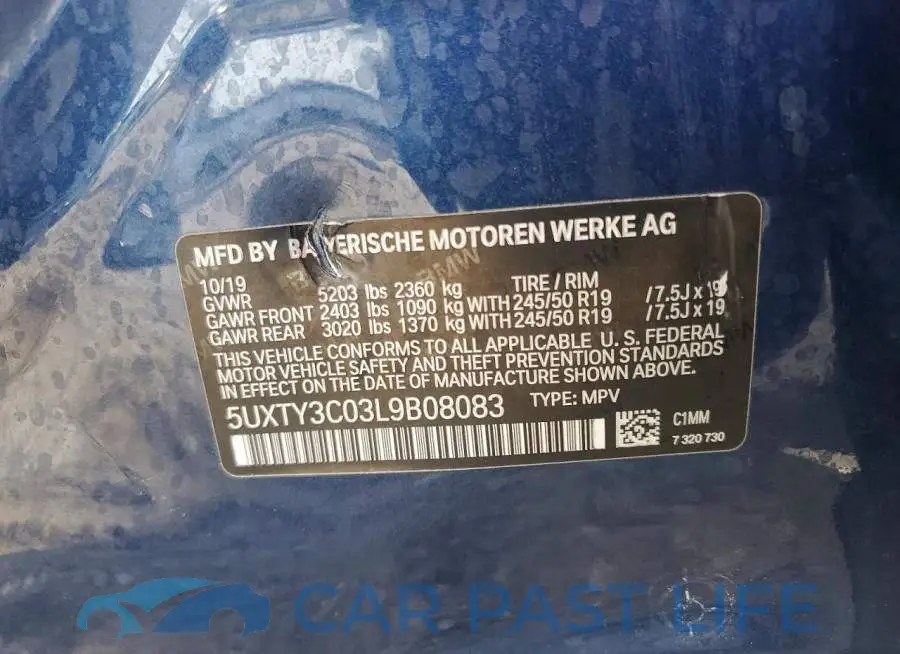 5UXTY3C03L9B08083# 13