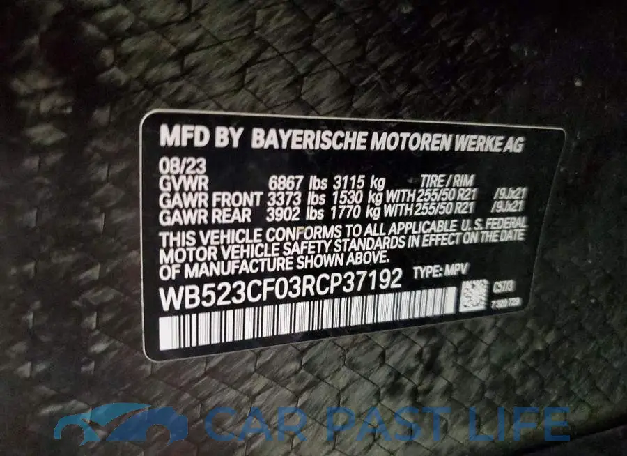 WB523CF03RCP37192# 14