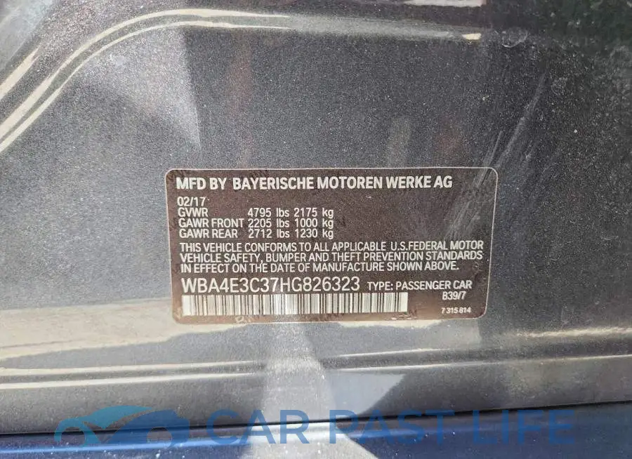 WBA4E3C37HG826323# 12