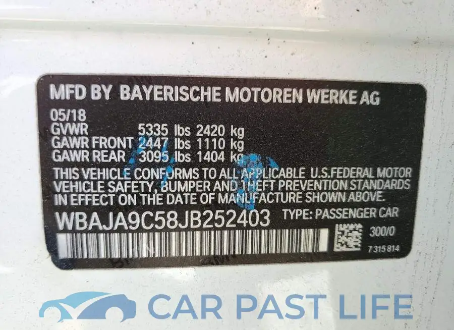 WBAJA9C58JB252403# 12