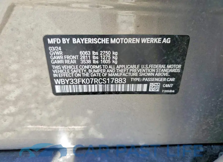 WBY33FK07RCS17883# 12