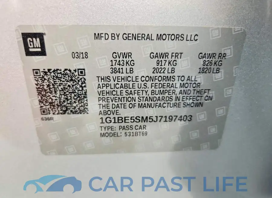1G1BE5SM5J7197403# 12