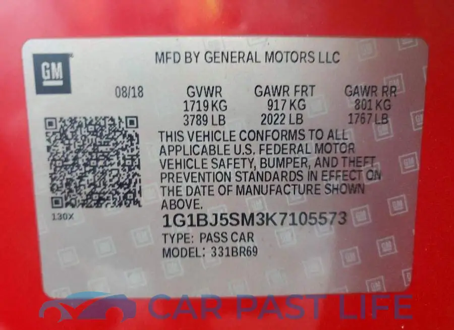 1G1BJ5SM3K7105573# 12