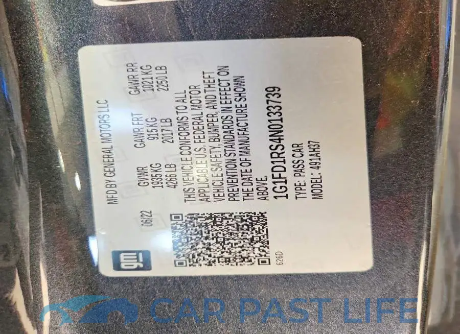 1G1FD1RS4N0133739# 12