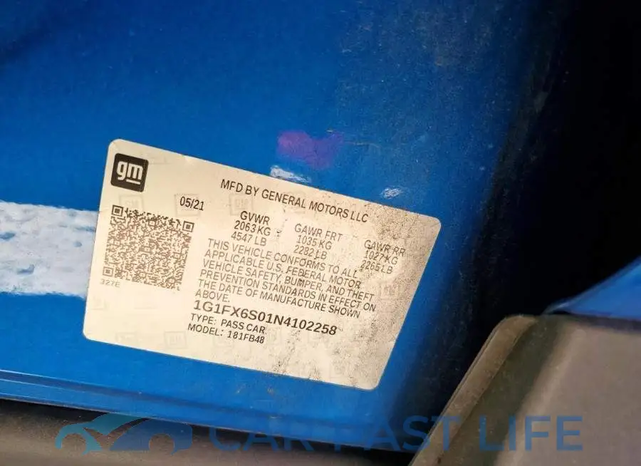 1G1FX6S01N4102258# 12