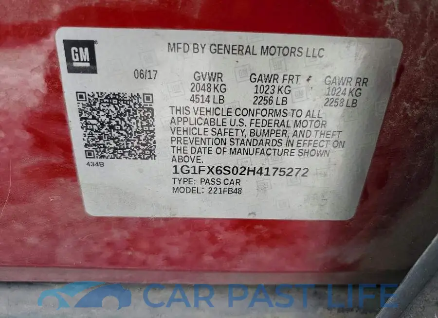 1G1FX6S02H4175272# 13