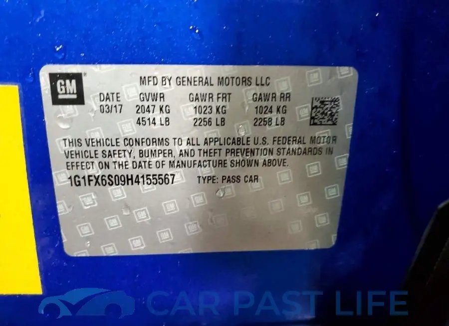 1G1FX6S09H4155567# 12