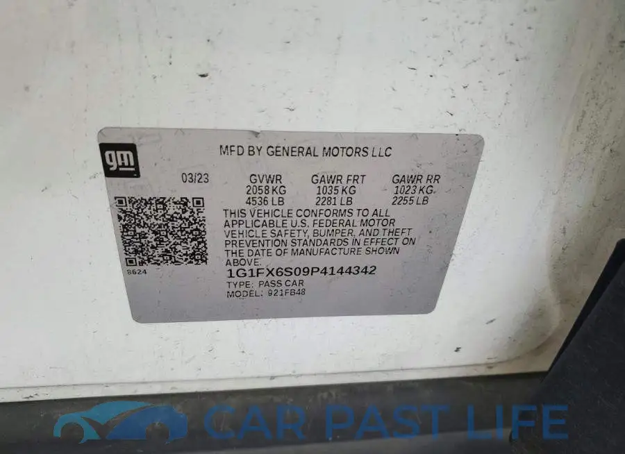 1G1FX6S09P4144342# 12