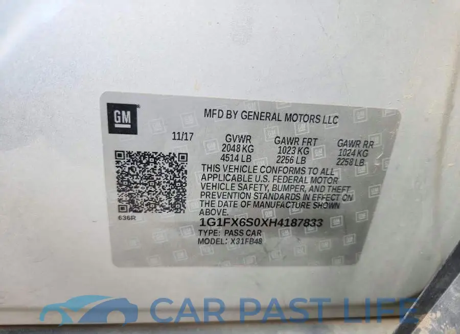 1G1FX6S0XH4187833# 12