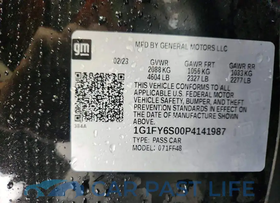 1G1FY6S00P4141987# 12