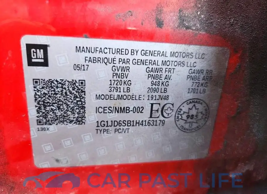 1G1JD6SB1H4163179# 12