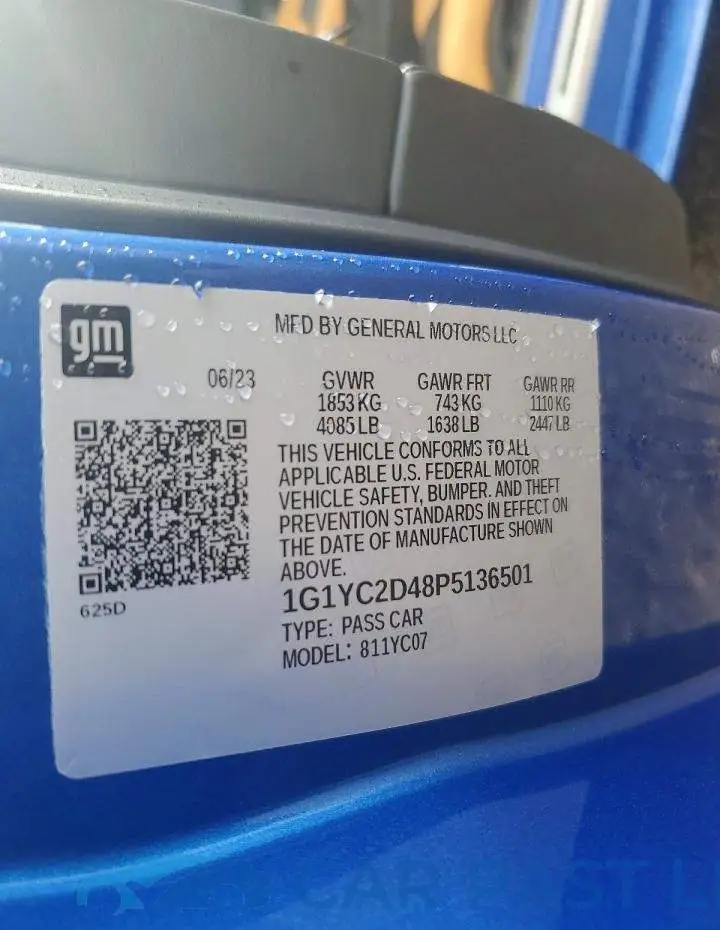 1G1YC2D48P5136501# 12