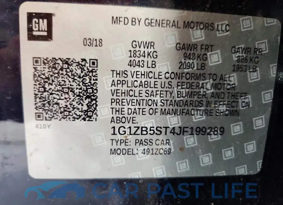 1G1ZB5ST4JF199289# 12