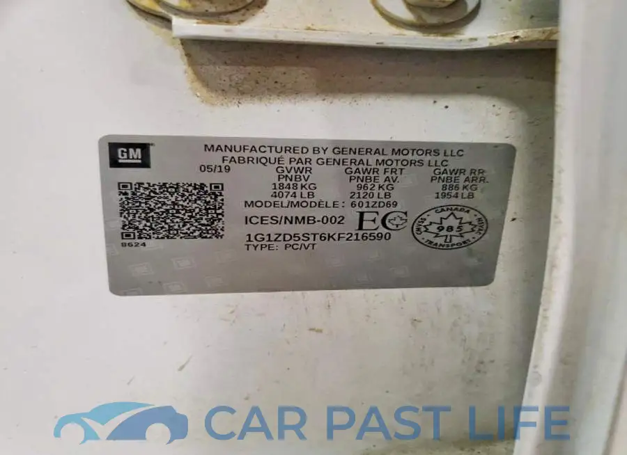 1G1ZD5ST6KF216590# 13