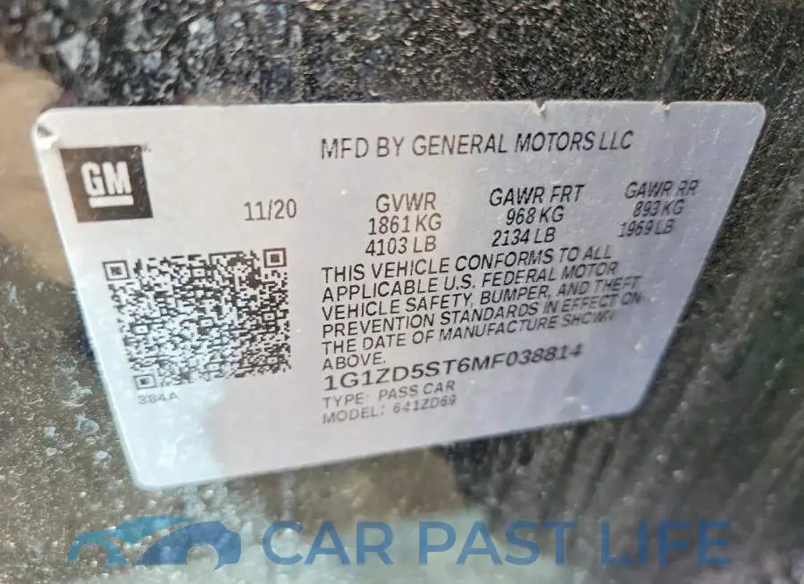1G1ZD5ST6MF038814# 12