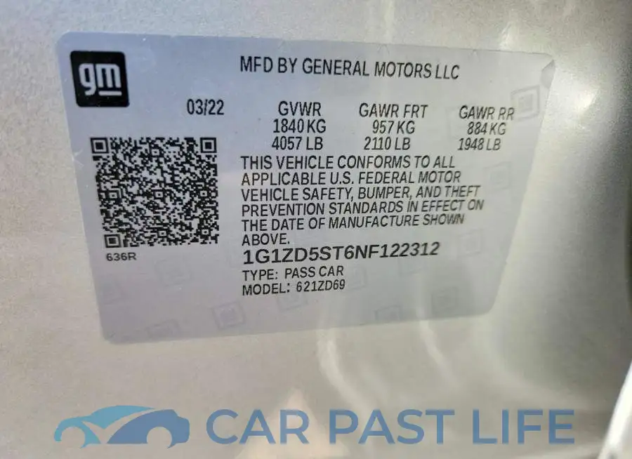 1G1ZD5ST6NF122312# 12