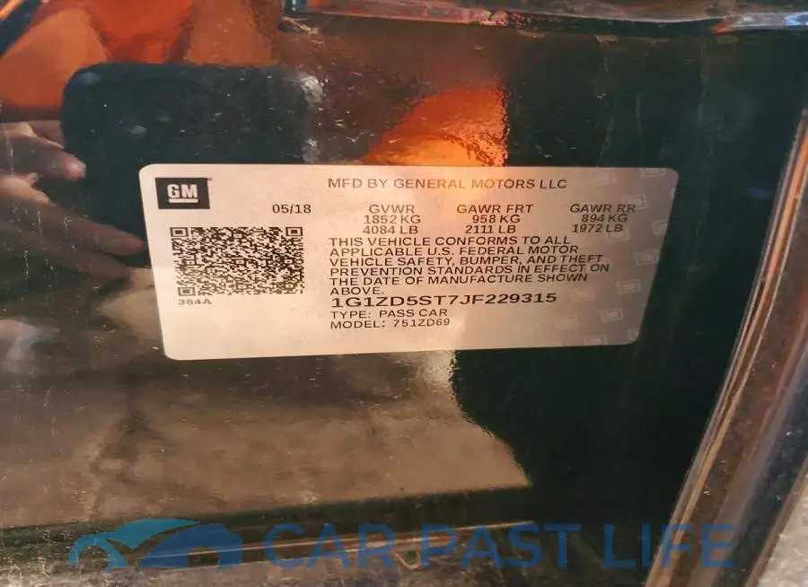 1G1ZD5ST7JF229315# 12