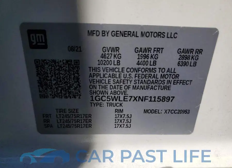 1GC5WLE7XNF115897# 12