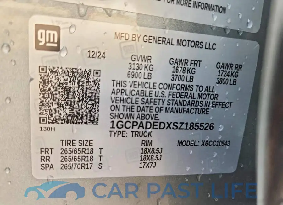 1GCPADEDXSZ185526# 12