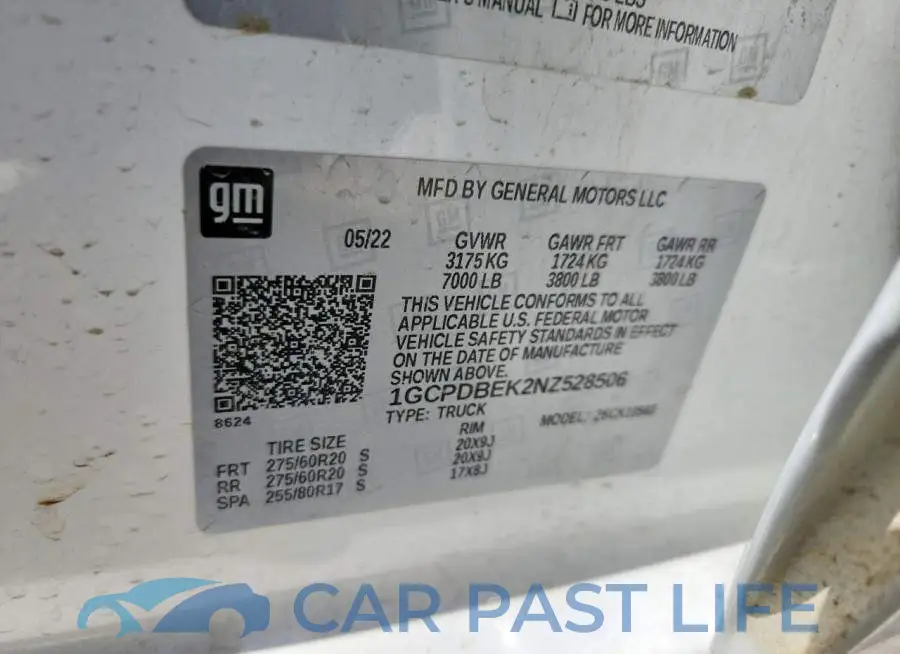 1GCPDBEK2NZ528506# 12