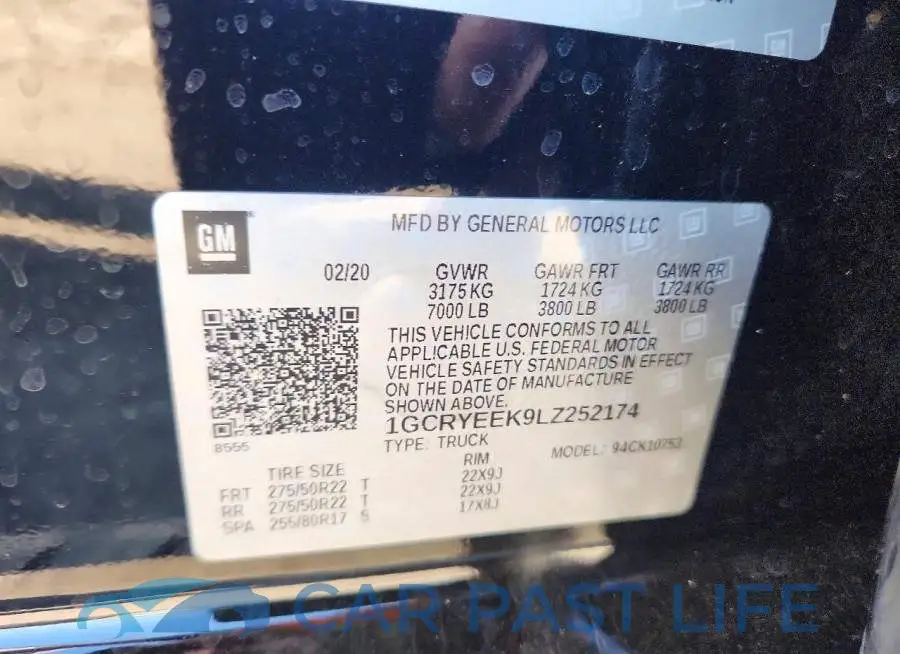 1GCRYEEK9LZ252174# 12