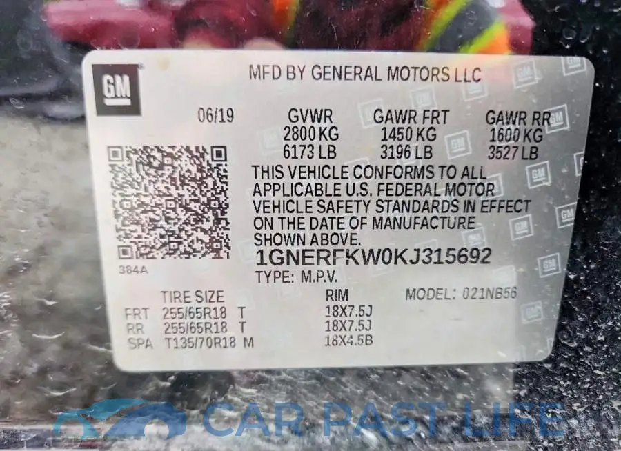 1GNERFKW0KJ315692# 14