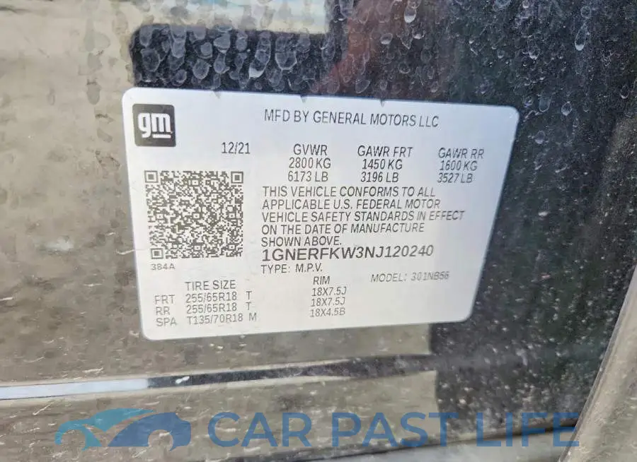 1GNERFKW3NJ120240# 13