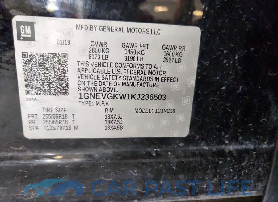 1GNEVGKW1KJ236503# 13