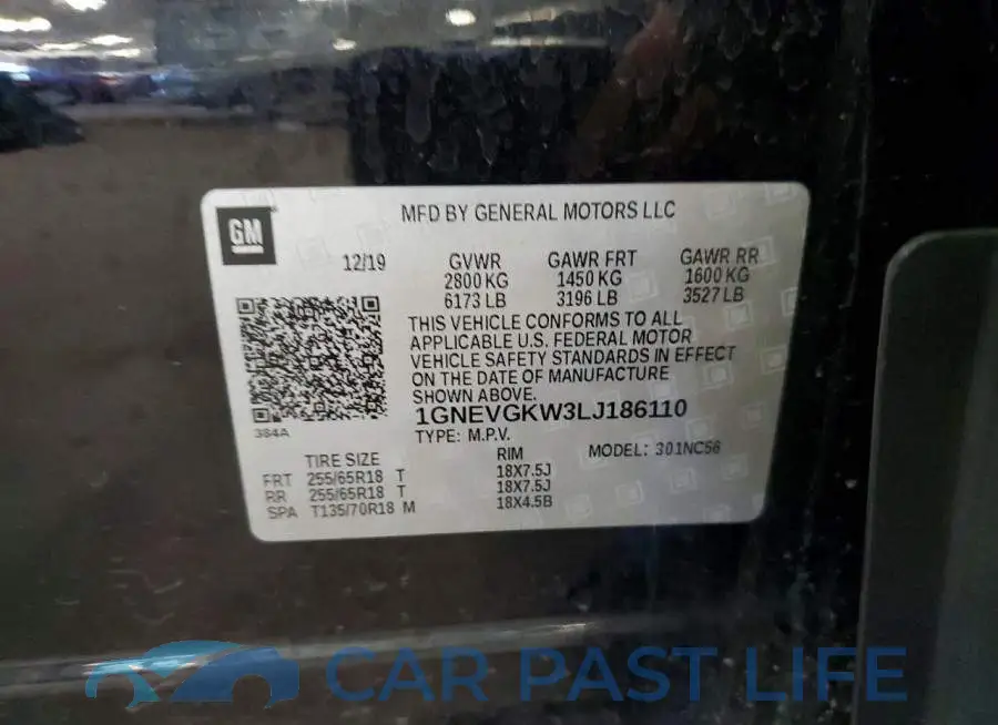 1GNEVGKW3LJ186110# 14