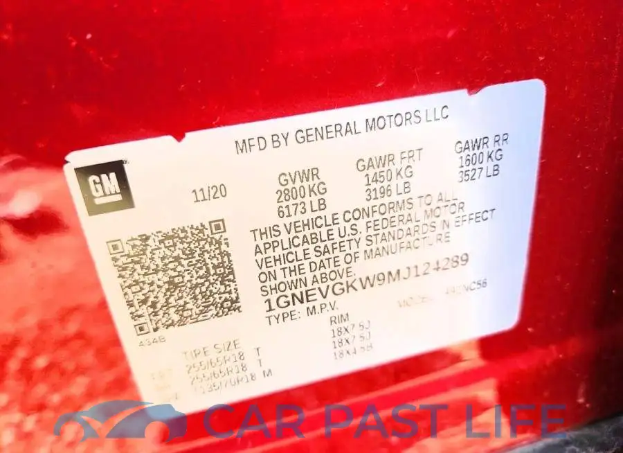 1GNEVGKW9MJ124289# 13
