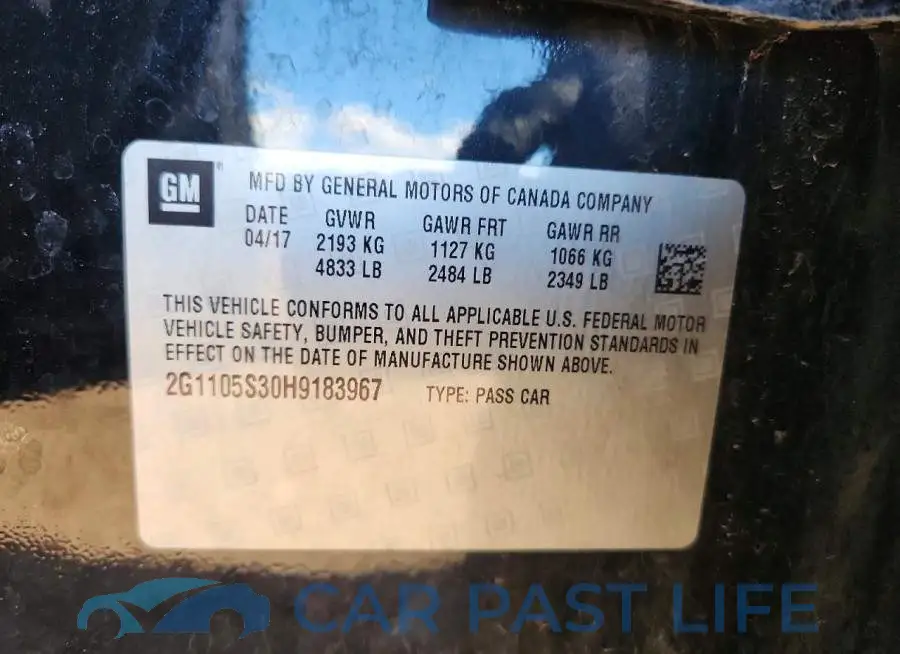 2G1105S30H9183967# 12
