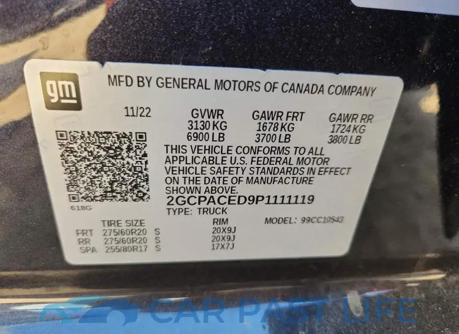2GCPACED9P1111119# 12