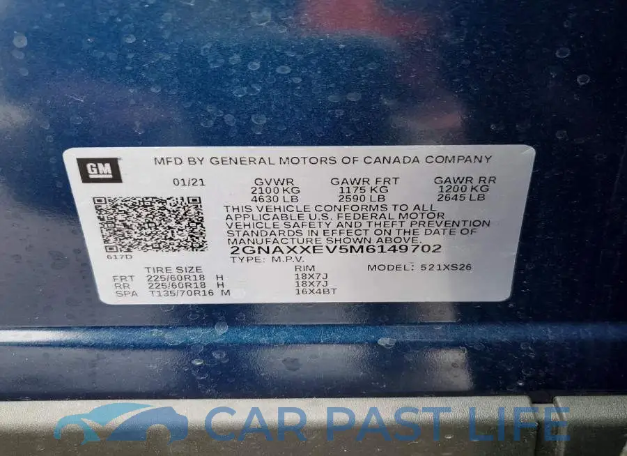 2GNAXXEV5M6149702# 13