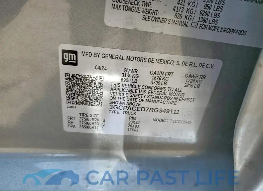 3GCPACED7RG349111# 12