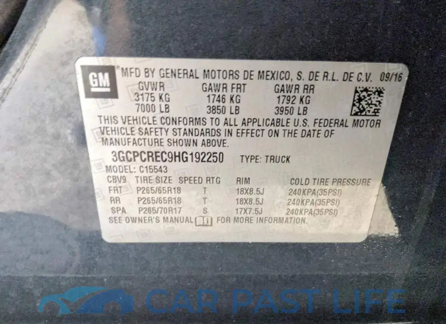 3GCPCREC9HG192250# 12