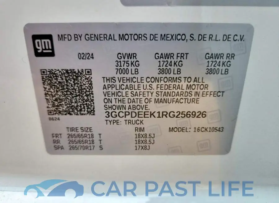 3GCPDEEK1RG256926# 12