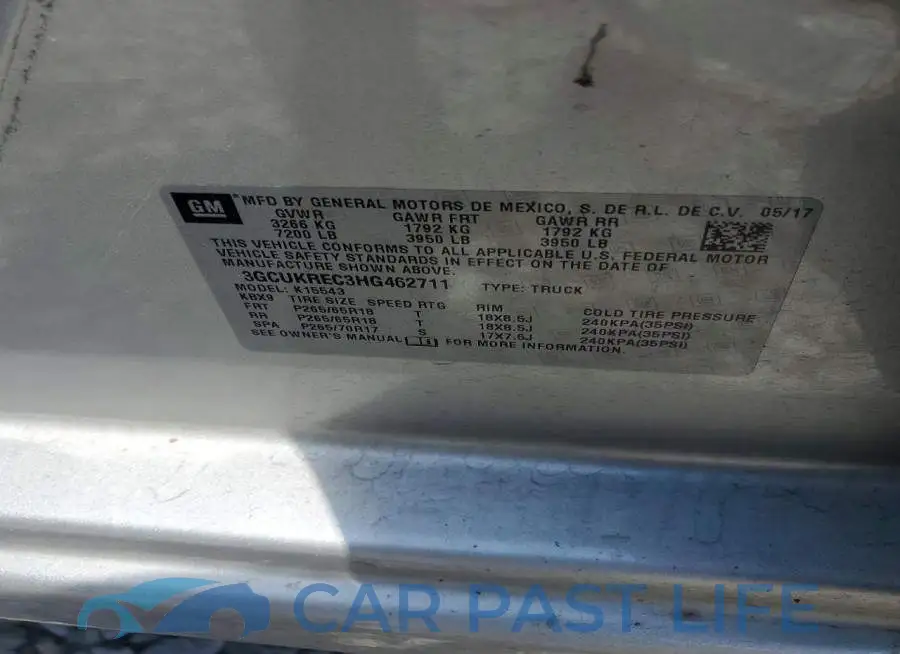 3GCUKREC3HG462711# 12