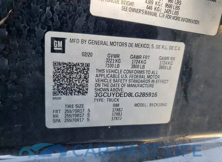 3GCUYDED8LG285916# 13