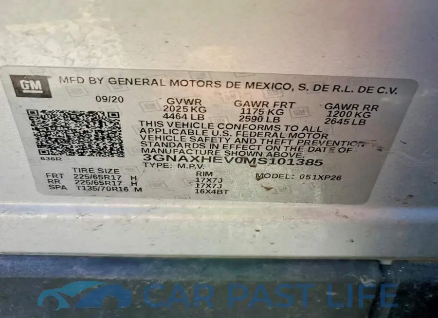 3GNAXHEV0MS101385# 13