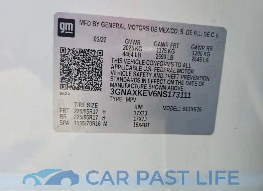 3GNAXKEV6NS173111# 13