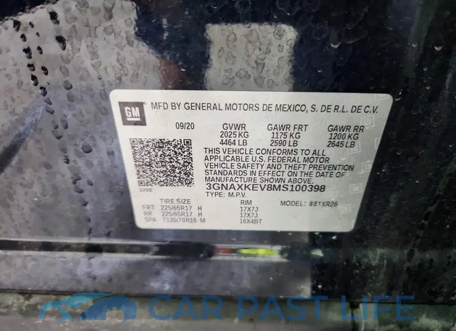 3GNAXKEV8MS100398# 13