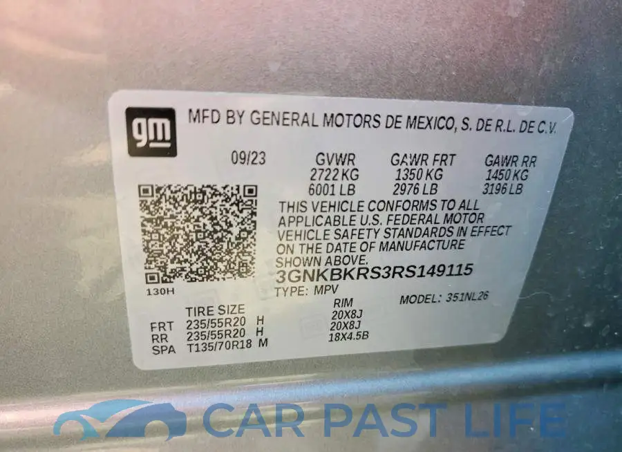 3GNKBKRS3RS149115# 14