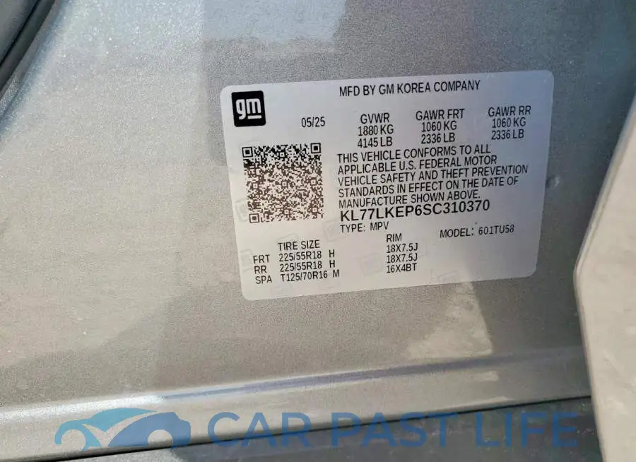 KL77LKEP6SC310370# 13