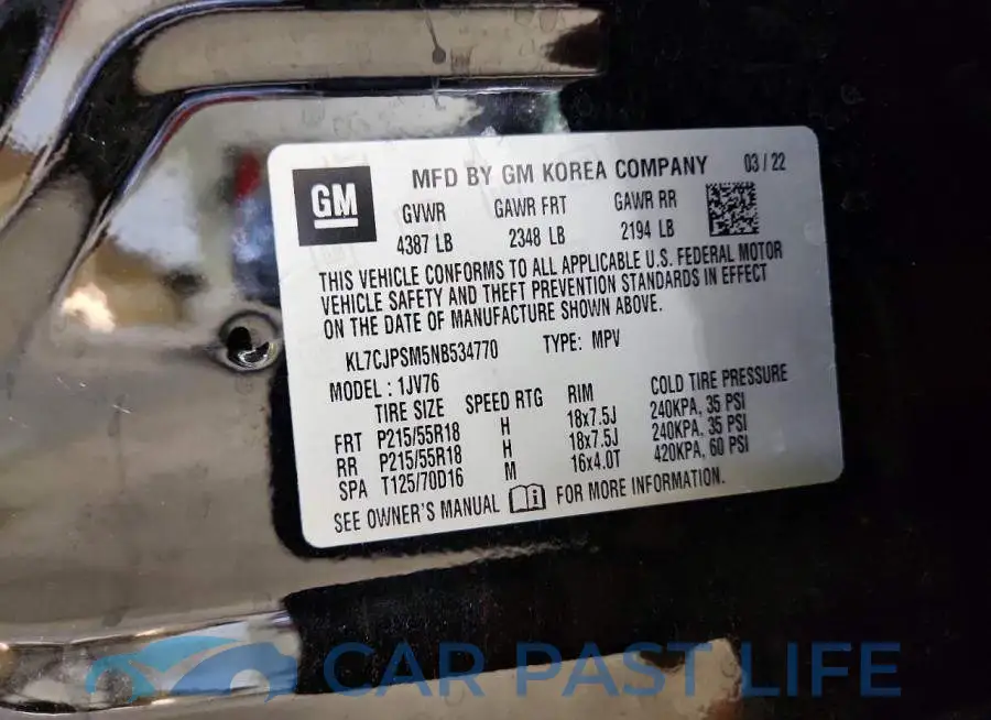 KL7CJPSM5NB534770# 13