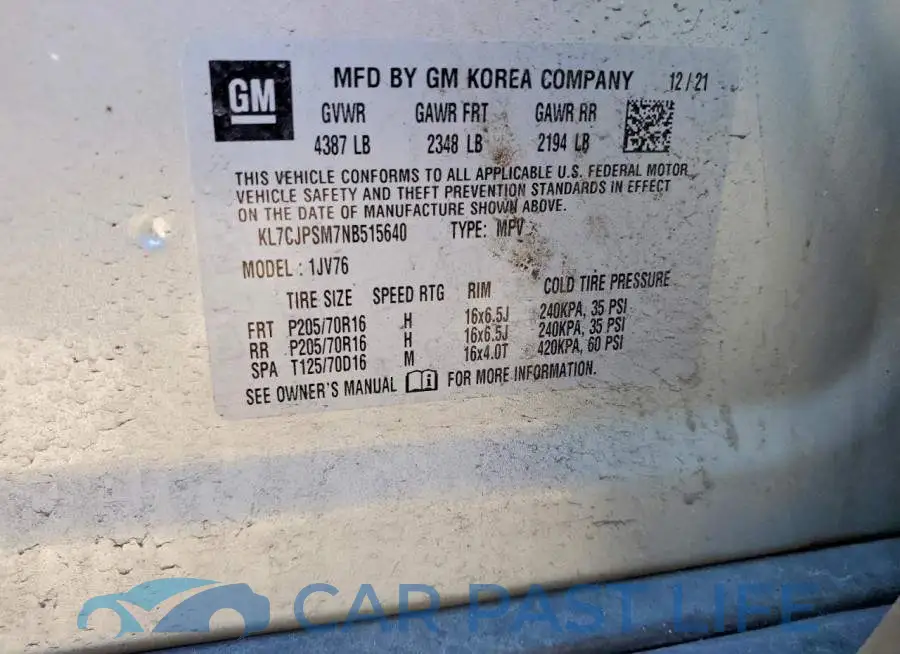 KL7CJPSM7NB515640# 13