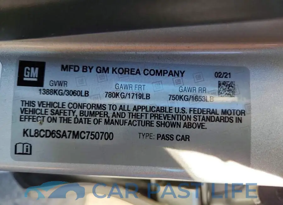 KL8CD6SA7MC750700# 12